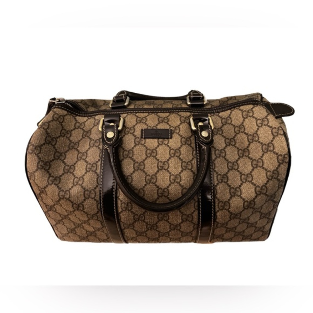 Gucci Brown Boston Bag with Monogram Canvas